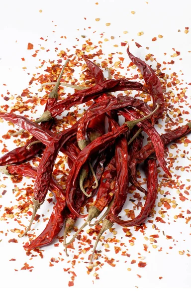 Hete Cayenne Pittige Paprika Chili Peper Houten Tafel — Stockfoto