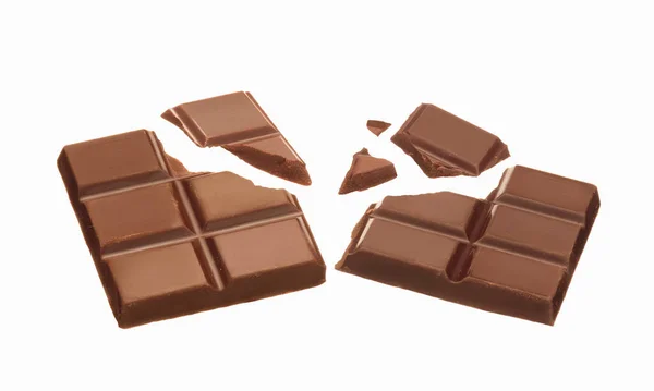 Barra Chocolate Escuro Quebrado Pilhas — Fotografia de Stock