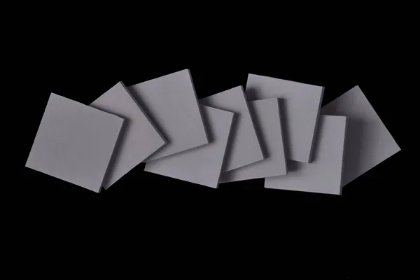 Square Grey Physical Pieces Black Background — Fotografia de Stock