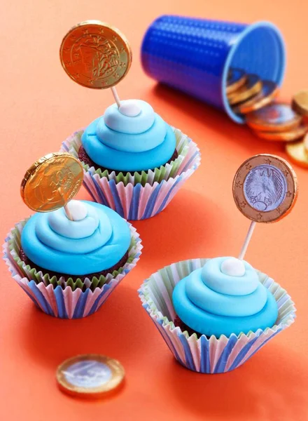 Financial Bank Party Cupcake Party Background — Foto de Stock