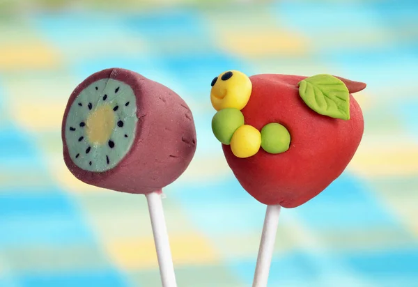 Fruit Sweet Lollipops Party Kids Background — Stok fotoğraf