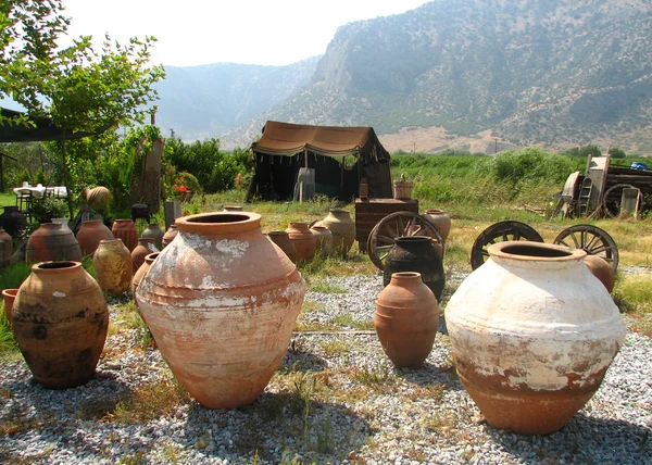 Nagy kerámia amphoras — Stock Fotó