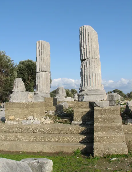 Temenos van de tempel dionysos in theos, Turkije — Stockfoto