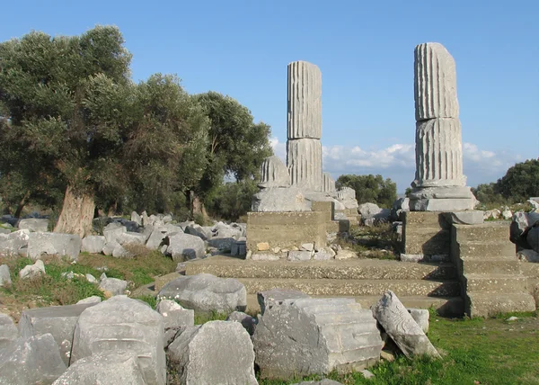 Bekijk op temenos van de tempel dionysos in theos, Turkije — Stockfoto