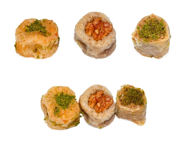 Sortiment av tre slag baklava — Stockfoto