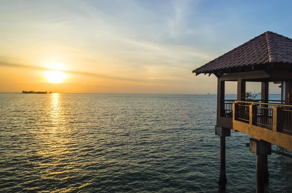 Sunset with jetty — Stock Photo, Image