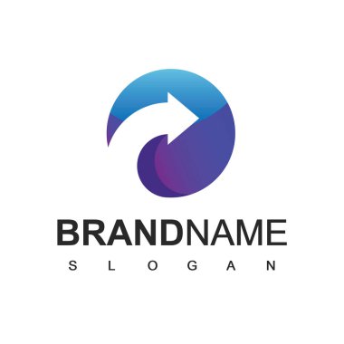 Soyut Çember Oku Logo Şablonu