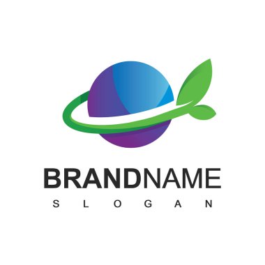 Yeşil Dünya Logo Tasarım Şablonu