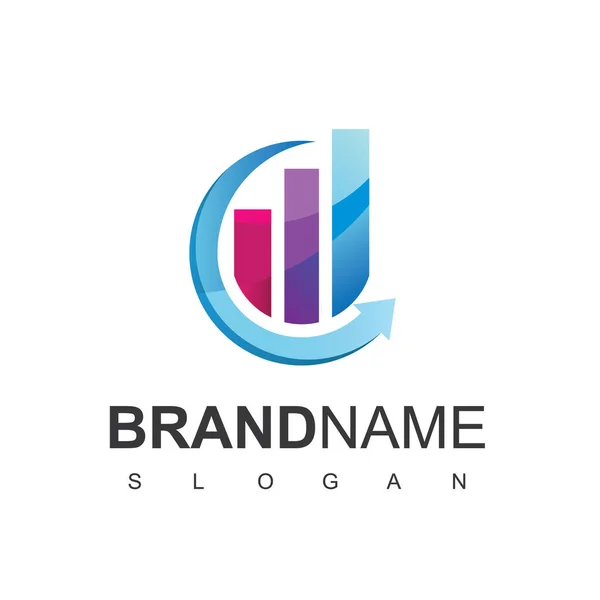 Geschäftsdiagramm Logo Design Vorlage — Stockvektor