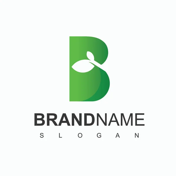 Letter Blad Nature Logo — Stockvector