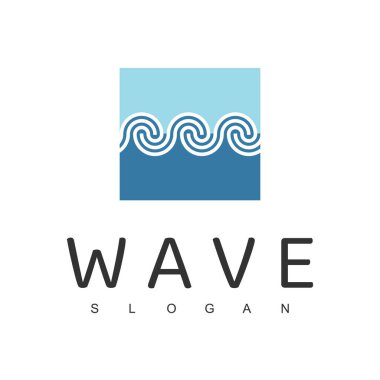 dalga çizgisi logo tasarım şablonu