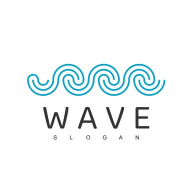 dalga çizgisi logo tasarım şablonu