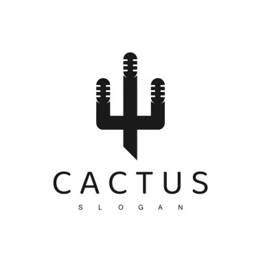 Kaktüs, Çöl Podcast Logo Tasarım Şablonu