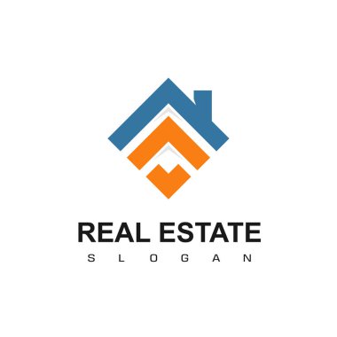 Emlak Logosu tasarım şablonu. Çatı logo vektörü.