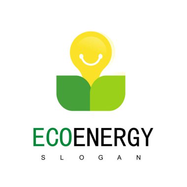 Çevre Enerjisi Logosu Tasarım Şablonu, Bastır Yeşil, Doğa Logosu Konsepti