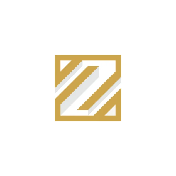 Modelo Inicial Projeto Vetor Logotipo Cor Dourada — Vetor de Stock