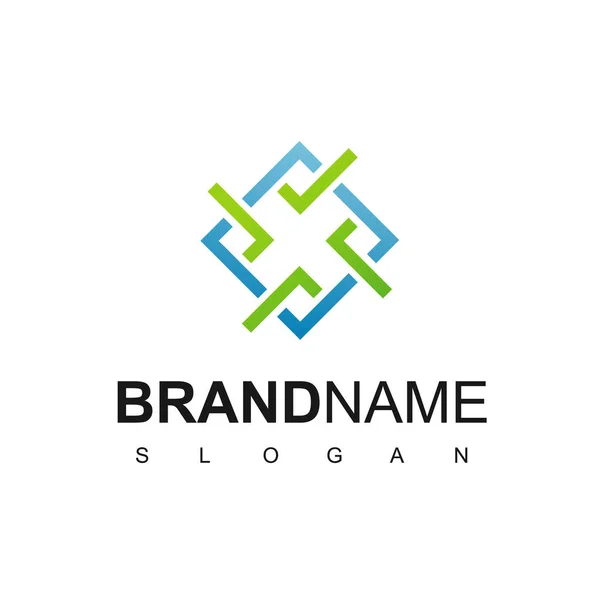 Plantilla Diseño Logotipo Cuadrado Abstracto — Vector de stock