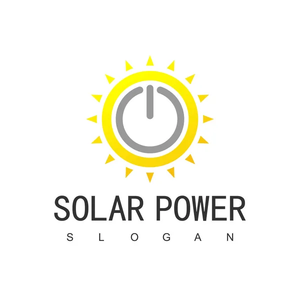 Solenergi Logotyp Design Mall Solenergi Eco Energy Ikonen — Stock vektor