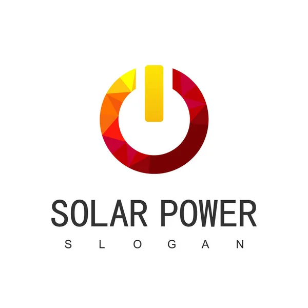 Güneş Enerjisi Logosu Tasarım Şablonu Güneş Enerjisi Eko Enerji Ikonu — Stok Vektör