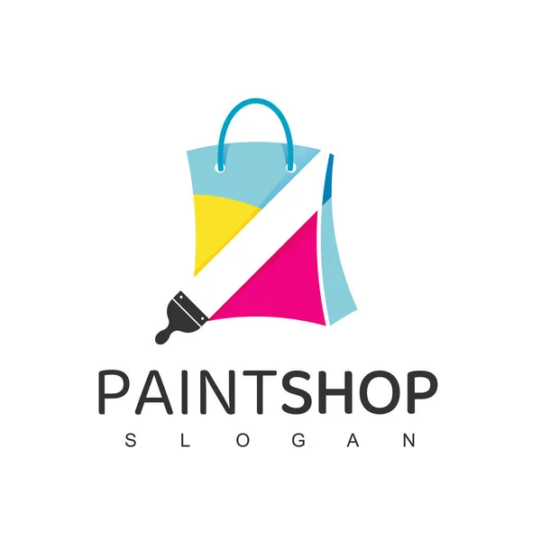 Plantilla Diseño Logotipo Tienda Pintura — Archivo Imágenes Vectoriales