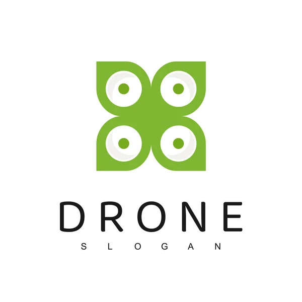 Drone Logo Design Template Farming Drone Nature Aerial Logo — Stock Vector