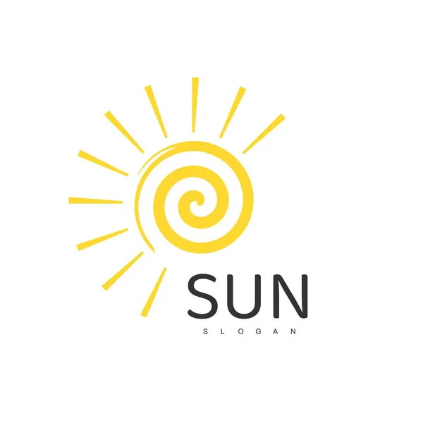 Plantilla Del Logotipo Del Sol Ilustración Del Diseño Del Icono — Vector de stock