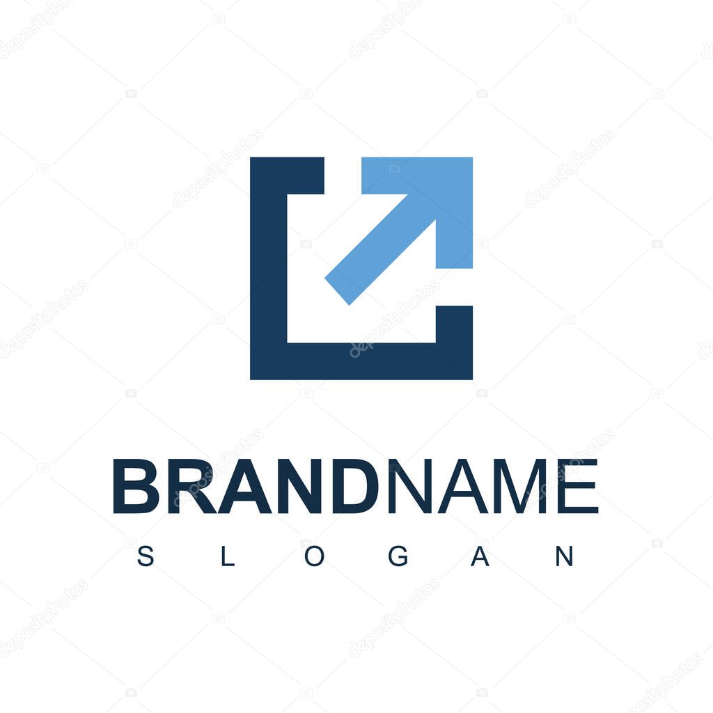 Business Company Logo, Growing Up Business Arrow Symbol
