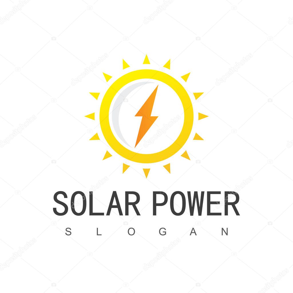 Solar Power Logo Design Template.