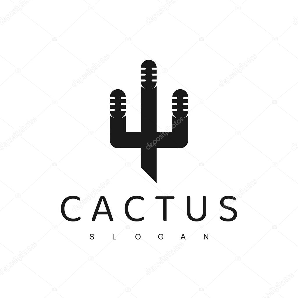 Cactus, Desert Podcast Logo Design Template