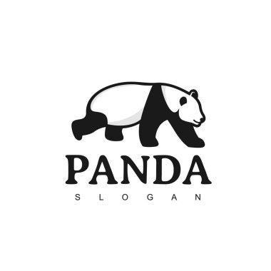 Panda ayı logosu tasarım şablonu. Panda Logo hayvan simgesi.