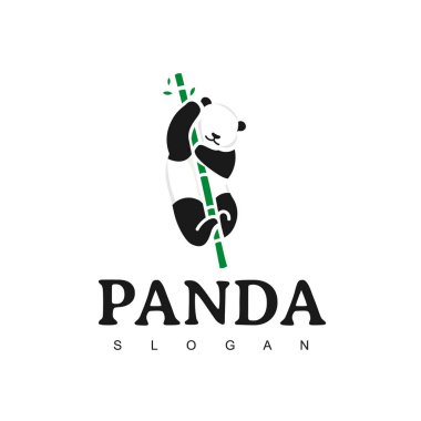 Panda ayı logosu tasarım şablonu. Panda Logo hayvan simgesi.
