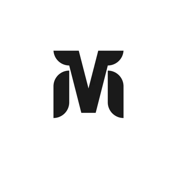 字母M标志设计 V和M让标志 线性创意极小的单色字符号 高级业务标志类型 用于企业身份的图形字母符号 — 图库矢量图片