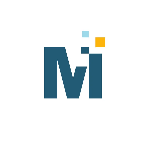 字母M标志 Pixel技术标志 是的用于现代技术业务身份的图形字母符号 — 图库矢量图片