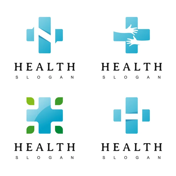 Набор Логотипа Медицинского Креста Аптеки Здоровья — стоковый вектор