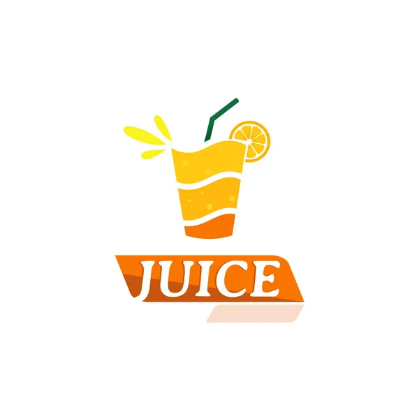 Logotipo Jugo Fresco Con Símbolo Naranja — Vector de stock