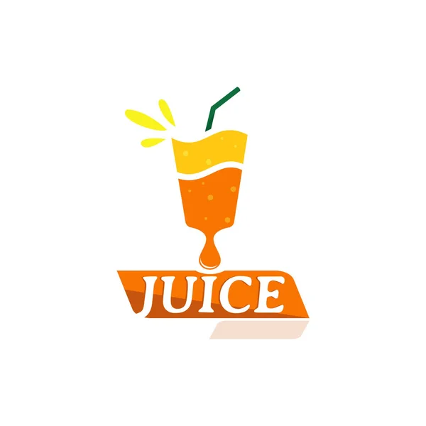 Logotipo Jugo Fresco Con Símbolo Naranja — Archivo Imágenes Vectoriales