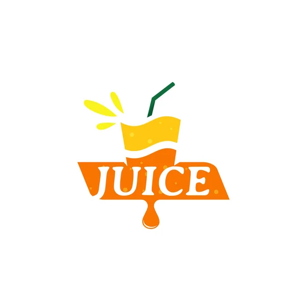 Logotipo Jugo Fresco Con Símbolo Naranja — Archivo Imágenes Vectoriales