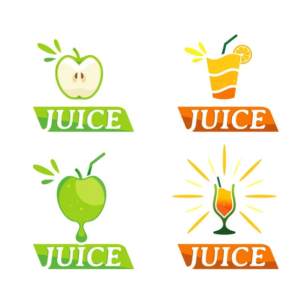 Logotipo Del Jugo Con Símbolo Apple — Vector de stock