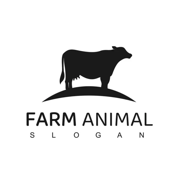 Logo Animale Fattoria Simbolo Della Fattoria Della Mucca — Vettoriale Stock