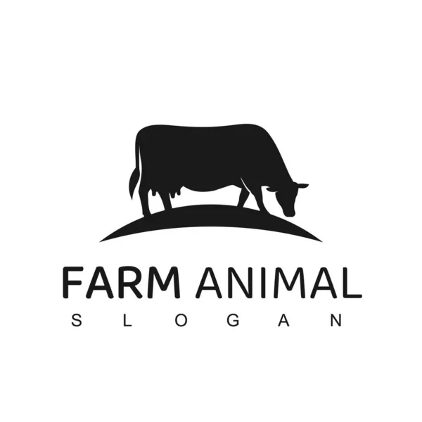 Logotipo Animal Granja Símbolo Granja Vaca — Archivo Imágenes Vectoriales