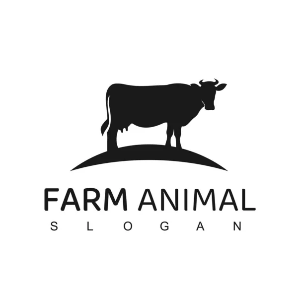 Logo Animale Fattoria Simbolo Della Fattoria Della Mucca — Vettoriale Stock