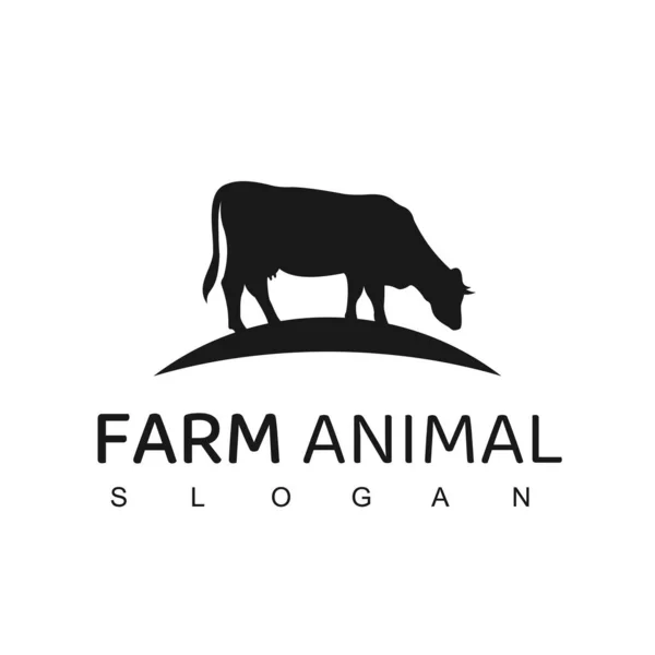 Logotipo Animal Granja Símbolo Granja Vaca — Archivo Imágenes Vectoriales