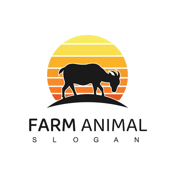 Logotipo Cabra Símbolo Compañía Animales Granja — Archivo Imágenes Vectoriales