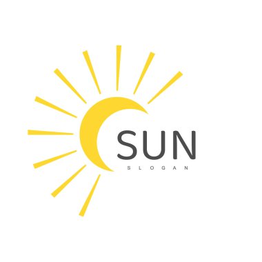 Güneş Logosu Şablonu, Simge Tasarımı İllüstrasyonu