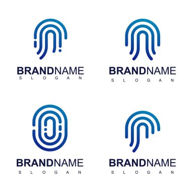 Parmak izi Sembollü Güvenli Logo