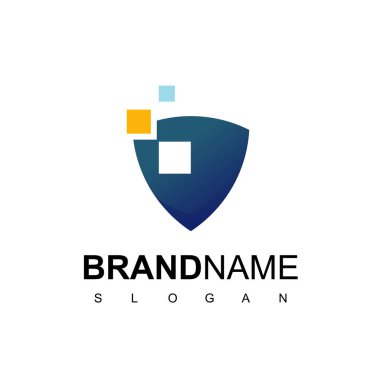 Güvenli Şirket için Piksel Kalkan Logosu Tasarımı
