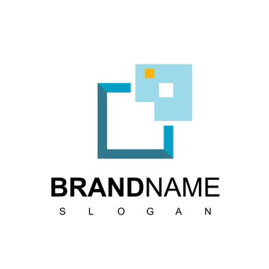Teknoloji Karesi Logo Tasarım Vektörü