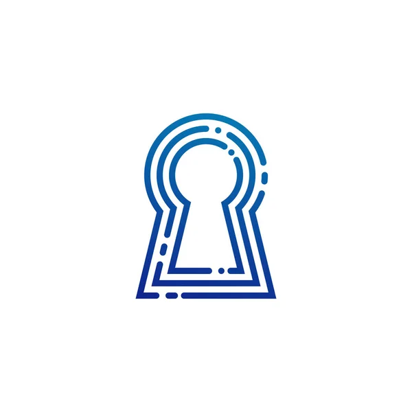 Logo Sécurisé Avec Trou Clé Symbole Empreinte Digitale — Image vectorielle