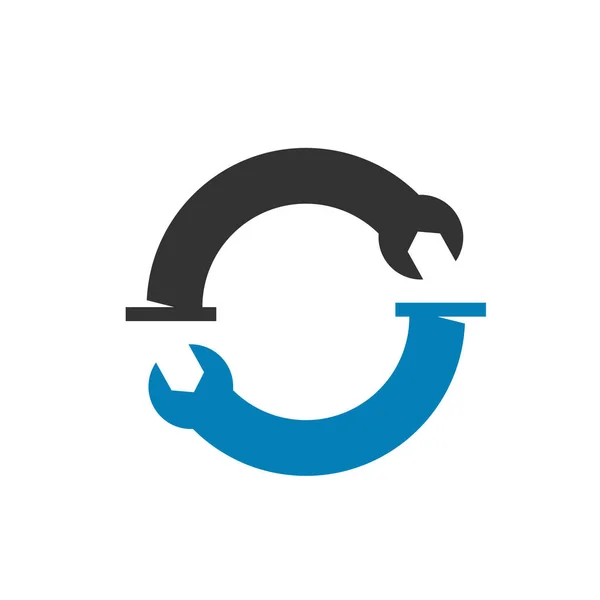 Logotipo Encanamento Com Tubo Círculo Símbolo Chave — Vetor de Stock