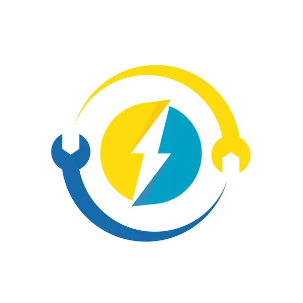 Logo Elektryczne Kluczem Symbol — Wektor stockowy